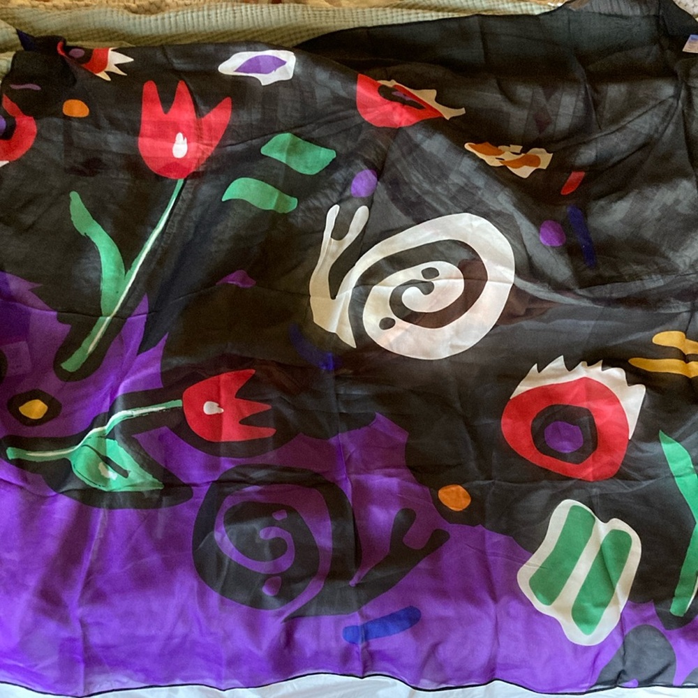 Silk Garden Pattern Scarf